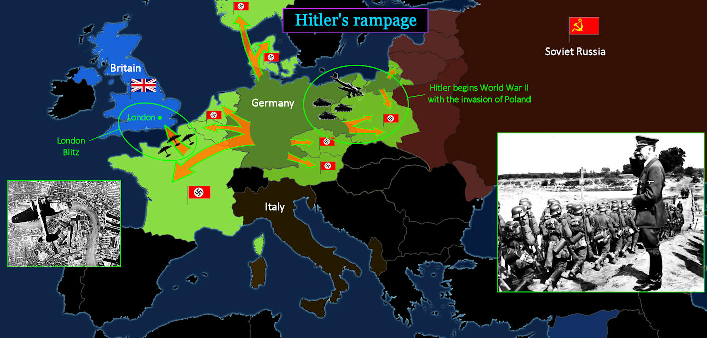 World War 2, appeasement fails, 1939 map